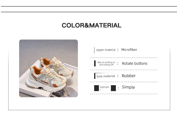 Kids White Sneaker 2025 Spring Mesh Breathable Boys and Girls Trendy Dad Shoes Children's Casual Running Shoes kids_shoes