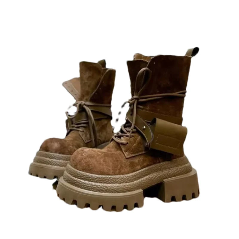 Flats Platform Women Ankle Boots Sport Lace Up Shoes Winter Snow Boots 2025 Trend Walking Running Shoes New Mujer Chelsea Boots boots_platform