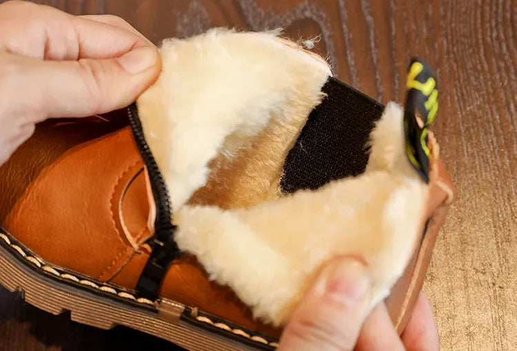 New Kids Fashion Boots for Boys Girls Toddlers Big Children Ankle Boots with Zipper Warm Thick Plush Autumn Winter Chelsea Boots kids_shoes