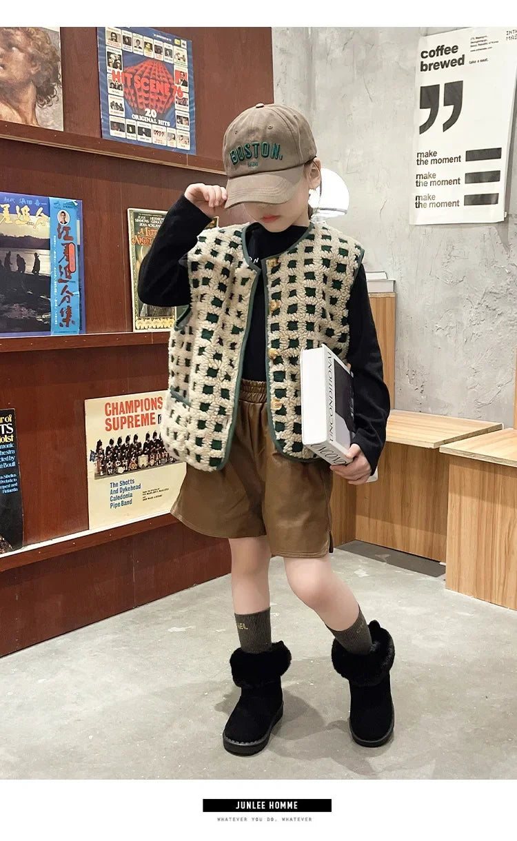 Kids Genuine Cowhide Snow Boots Winter Baby Soft Warm Cotton Shoes with Plush Boys Girls One Fur Suede Boots Princess Retro Boot kids_shoes