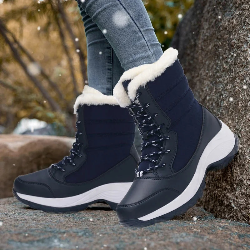 Snow Boots Women Platform Boots Non-slip Women Winter Shoes Fur Warm Ankle Boots for Women Wedges Waterproof Thigh High sneakers_platform