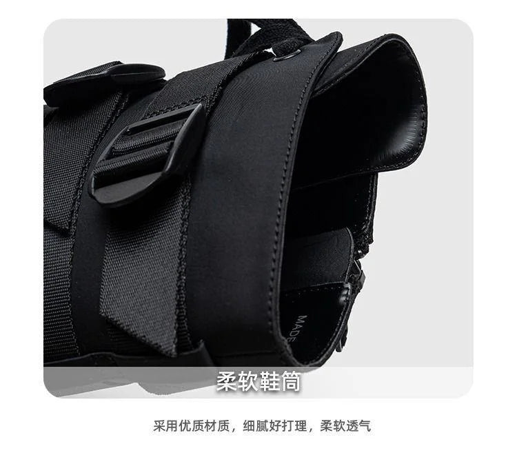 Women Ankle Booties Autumn Leather Chunky Shoes Woman High Platform Breathable Sneakers 9CM Thick Sole Wedges Motorcycles boots_platform