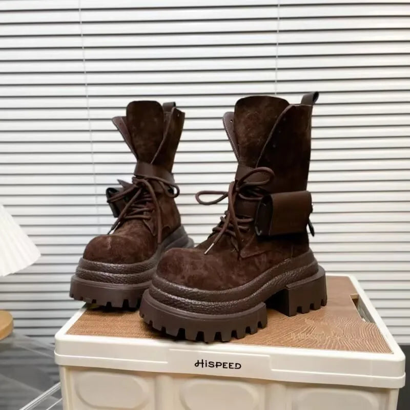 Flats Platform Women Ankle Boots Sport Lace Up Shoes Winter Snow Boots 2025 Trend Walking Running Shoes New Mujer Chelsea Boots boots_platform