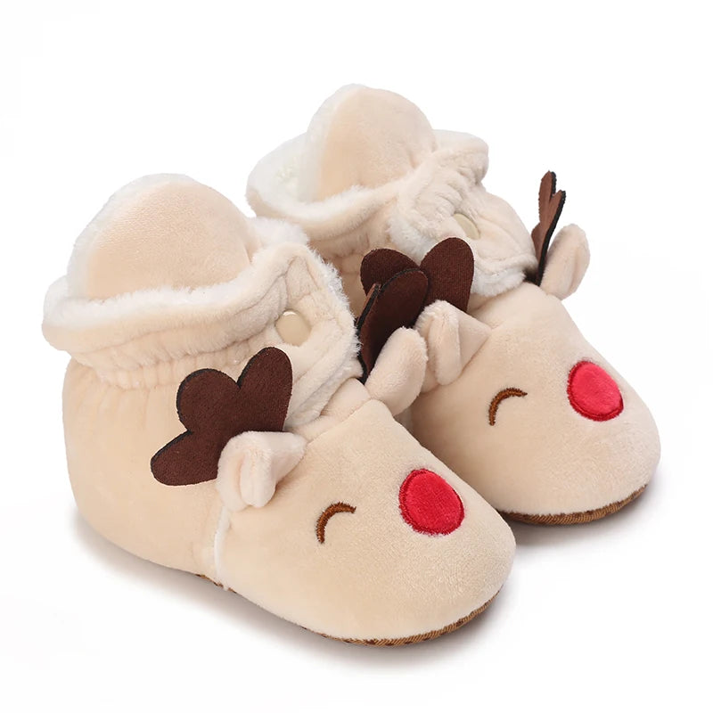 Winter Newborn Boys and Girls Cute Cartoon Cotton Shoes with Soft Sole and Warm Boots Preschool Walking Shoes  Winter Newborn kids_shoes
