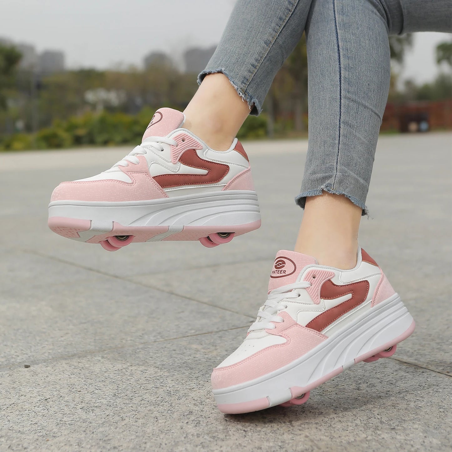 Children's Outdoor Sports Roller Skates Shoes Single Row Wheel kids Sliding Shoes four-Wheel for boys and grils kids_shoes