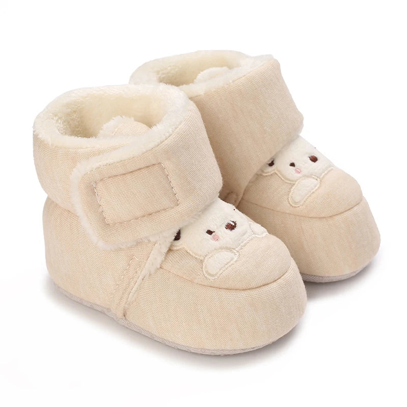 Winter Newborn Boys and Girls Cute Cartoon Cotton Shoes with Soft Sole and Warm Boots Preschool Walking Shoes  Winter Newborn kids_shoes