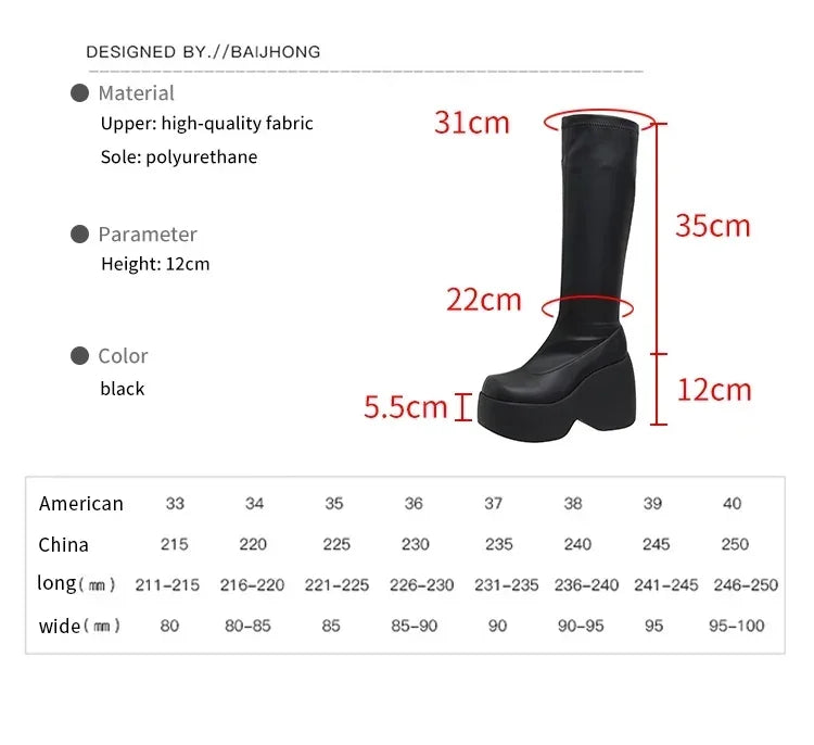 2024 Brand New Gothic Style Sexy Elegant Chunky Platform Women Ankle Boots Big Size 43 Walking Comfy Woman Shoes boots_platform