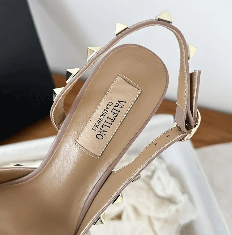 Shoes For Women 2025 Trend Luxury Metal Rivet High Heels Sandals Gladiator Pointed Toe Stiletto Heels Summer Sexy Party Shoes heels_stiletto