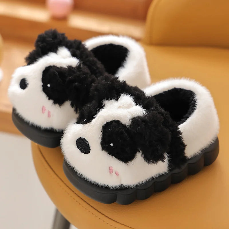 New Children's Cartoon Animals Wrap Plush Slippers Soft Sole Non-slip Winter Warm Baby Boys Girls Indoor Home Cotton Shoes kids_shoes