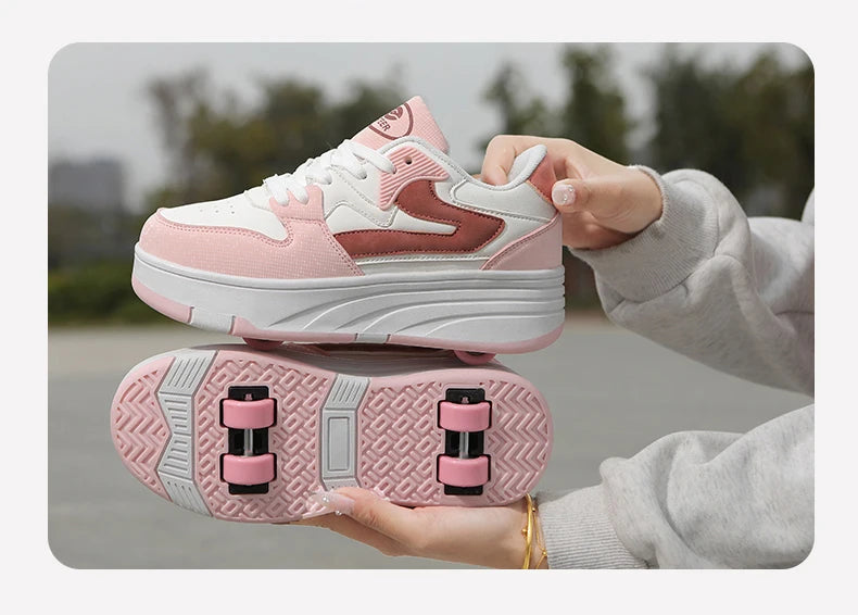 Children's Outdoor Sports Roller Skates Shoes Single Row Wheel kids Sliding Shoes four-Wheel for boys and grils kids_shoes