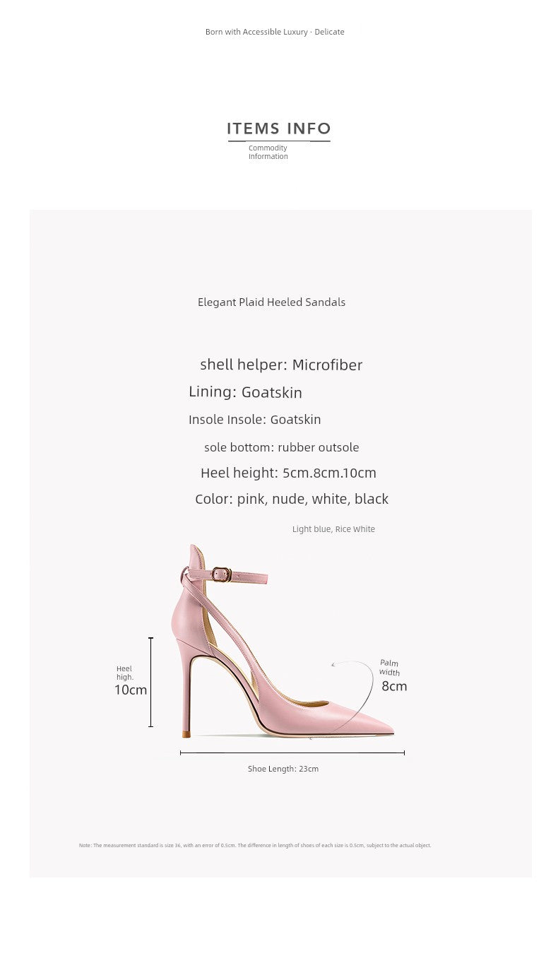 2025 Summer New Arrival Strap Roman Closed Toe Sandals Women's Stiletto Heel Pink Openwork Strap Pointed High Heels heels_stiletto