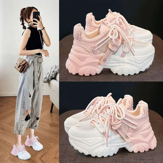 Women's Shoes Casual Shoes Spring Sneakers Platform Woman-shoes Tennis Female Fashion Thick Sole 2024 Roses Trainers Increased I sneakers_platform