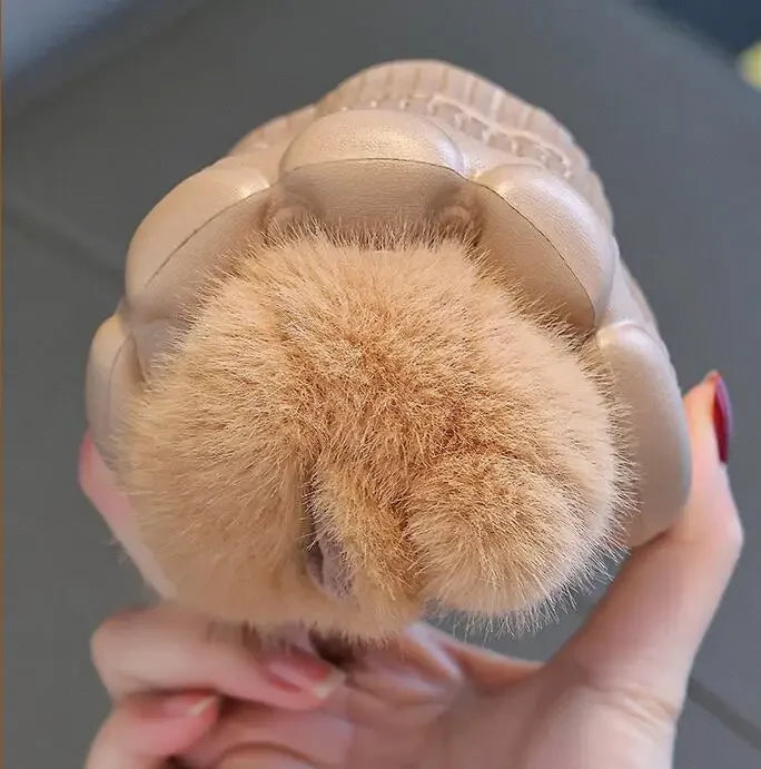 Capybara Winter Cartoon Parent-child Cotton Shoes Warm Plush Slippers Children's Anti Slip Platform Women Indoor Warm Home Shoes kids_shoes