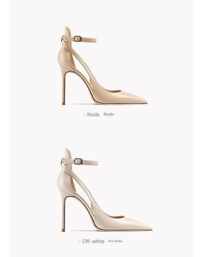 2025 Summer New Arrival Strap Roman Closed Toe Sandals Women's Stiletto Heel Pink Openwork Strap Pointed High Heels heels_stiletto