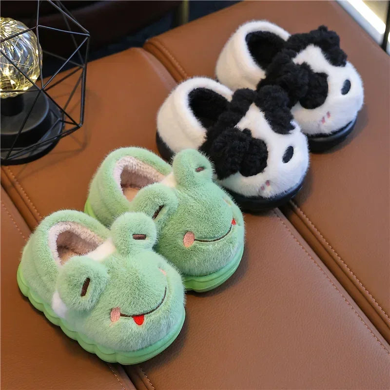 Winter Children's Cotton Slippers Cute and Warm Thickened Indoor and Outdoor Plush Shoes Home and Baby Bag Heels Cotton Shoes kids_shoes