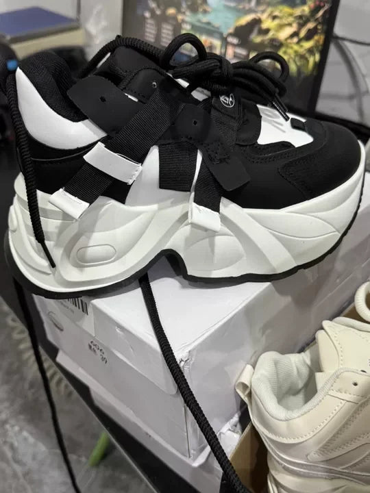 Women Dad Shoes Thick Sole Height Increasing Casual Shoes Chunky Sole Warm Comfortable Lace Up Platform Sneakers Ladies Shoe sneakers_platform