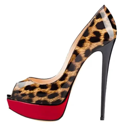 Women's Sexy Peep Toe Platform Stiletto Slip on Super High Heel Pumps Party Dress Wedding Shoes 14cm Big Size