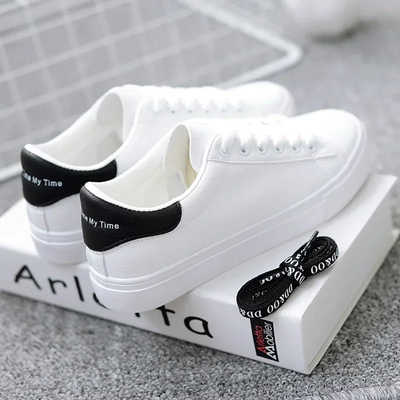 Women Sneakers Fashion Breathble Vulcanized Shoes Pu Leather Platform Shoes White Lace Up Casual Shoes Zapatos Mujer sneakers_women