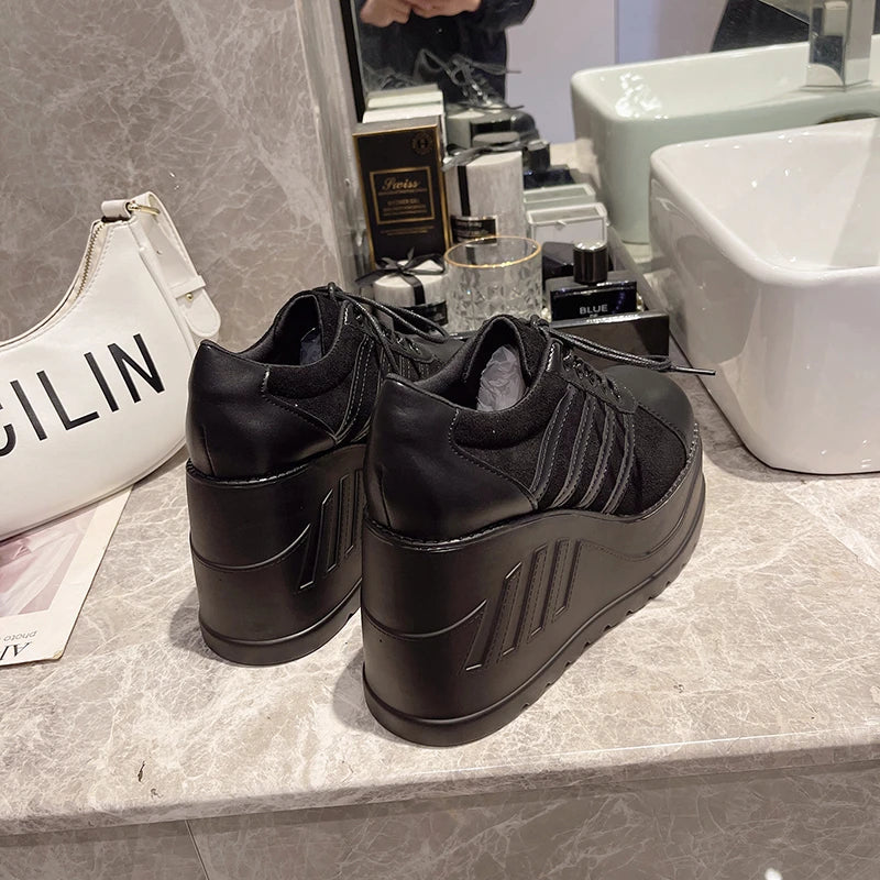 Big Size 35-43 Black Design Female Goth Platform Fashion Cosplay Wedges High Heels Women's Pumps 2025 Street Sneaker Shoes Woman sneakers_platform