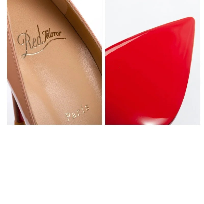 Heels For women 2025 Trend Leather Luxury Red Bottom High Heels 12cm Pointed Toe Stiletto Pumps Elegant Sexy Party Wedding Shoes heels_stiletto