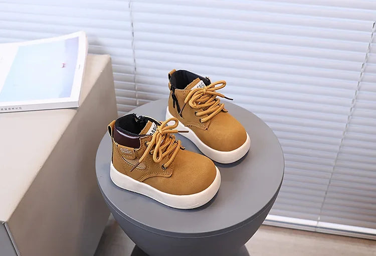 Children Fashion Boots with Side Zipper Kids Ankle Boots Korean Style 2025 Autumn Winter Boys Girls Short Boots Unisex Versatile kids_shoes