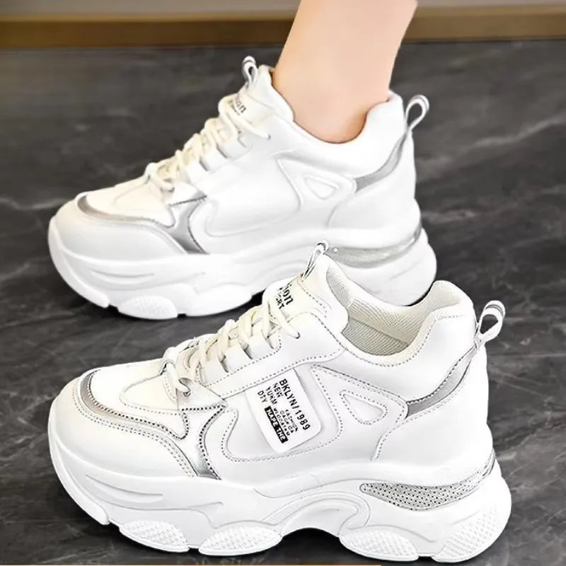 New Spring Autumn Women White Sport Shoes Trend Thick Bottom Ultra-Light Platform Sneaker Female Casual Shoe Running Shoes Mujer sneakers_platform