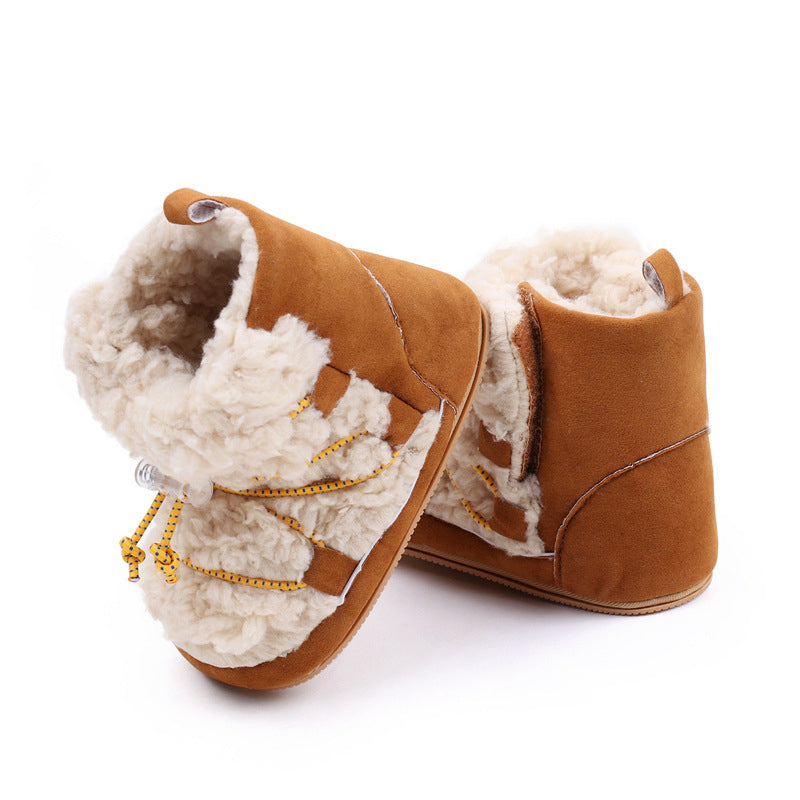 Newborn Girls Snow Boots Coral Fleece Winter Cute Ankle Boots Warm Baby Walking Shoes for Toddler Infant kids_shoes