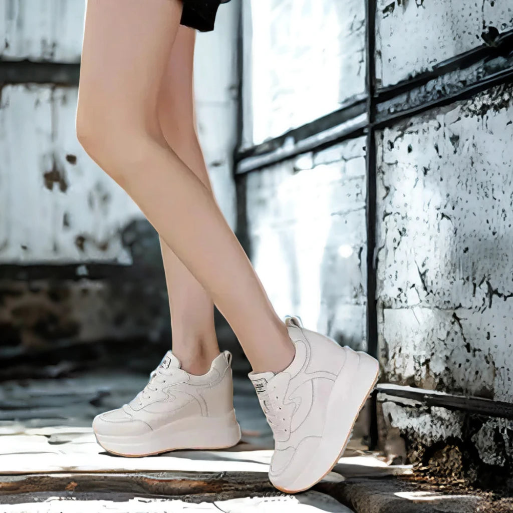 Fujin 10cm 4 inch Platform Wedge Sneakers Chunky Shoes Genuine Leather for Women Summer Shoes Autumn Walking Sneakers Fashion sneakers_platform