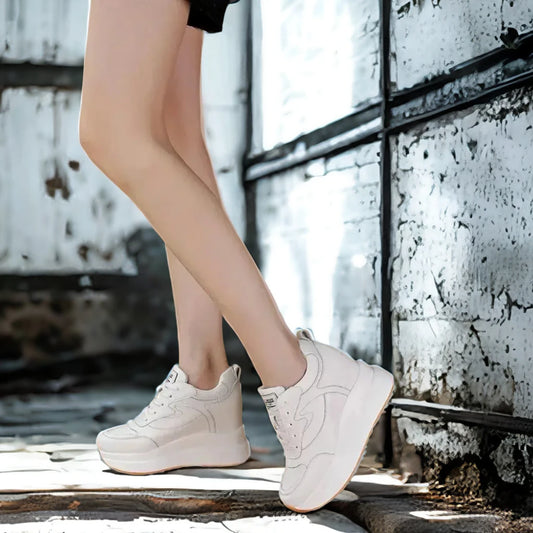 Fujin 10cm 4 inch Platform Wedge Sneakers Chunky Shoes Genuine Leather for Women Summer Shoes Autumn Walking Sneakers Fashion sneakers_platform