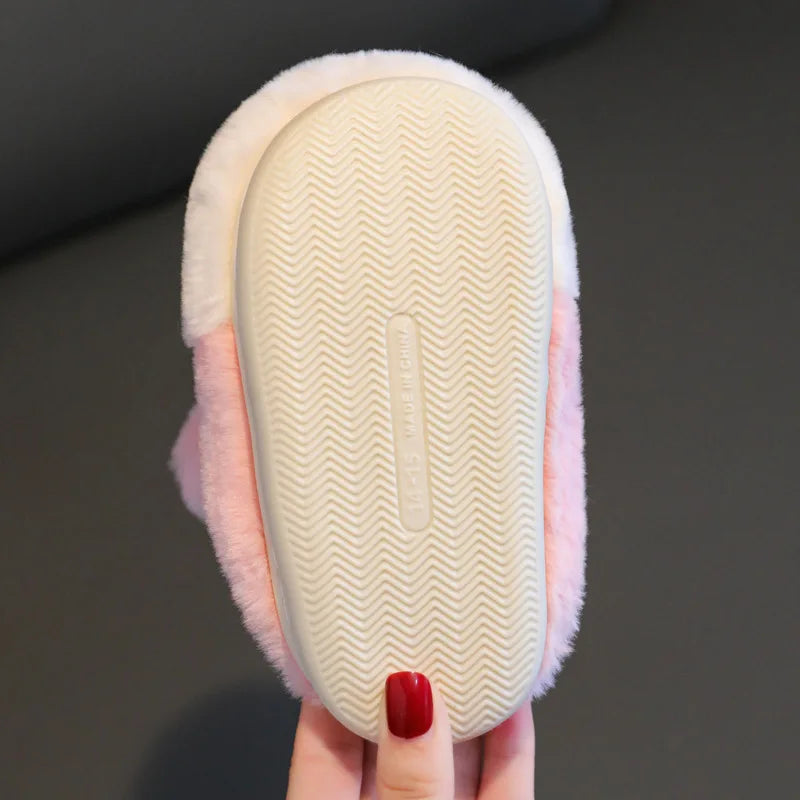 Boys Girls Warm Cotton Slippers Autumn and Winter Children Indoor Non-slip Cute Puppy Boy Andgirls Wool Slippers Home Kids Shoes kids_shoes