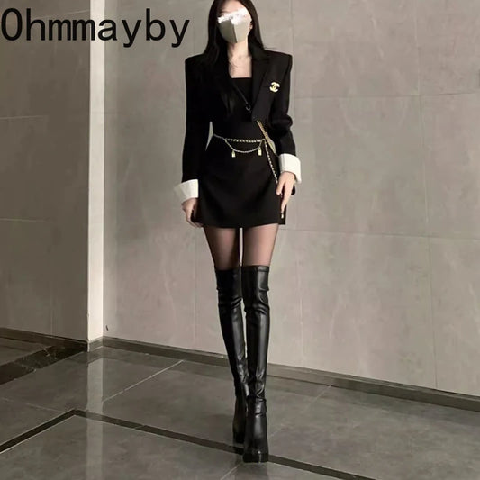 Autumn Winter Street Style Stretch Over The Knee Boots Women Fashion Round Toe Square Platform Heels Long Booties boots_platform