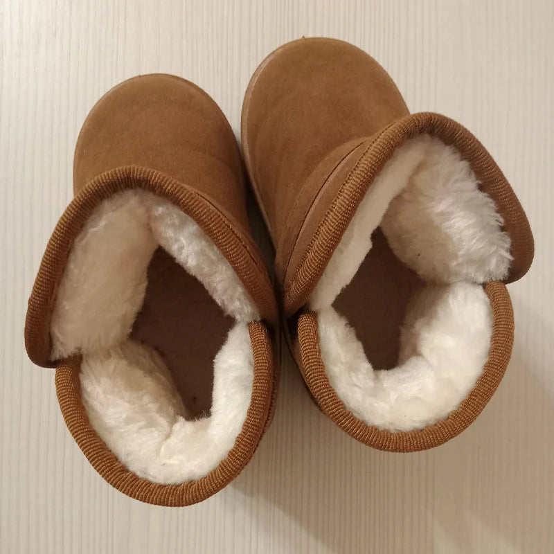 Children Snow Boots Winter Cute Warm Fashion Anti Slip Shoes Kids Boys Girls Leisure Thick Fur Platform Flat Short Boot Sneakers kids_shoes