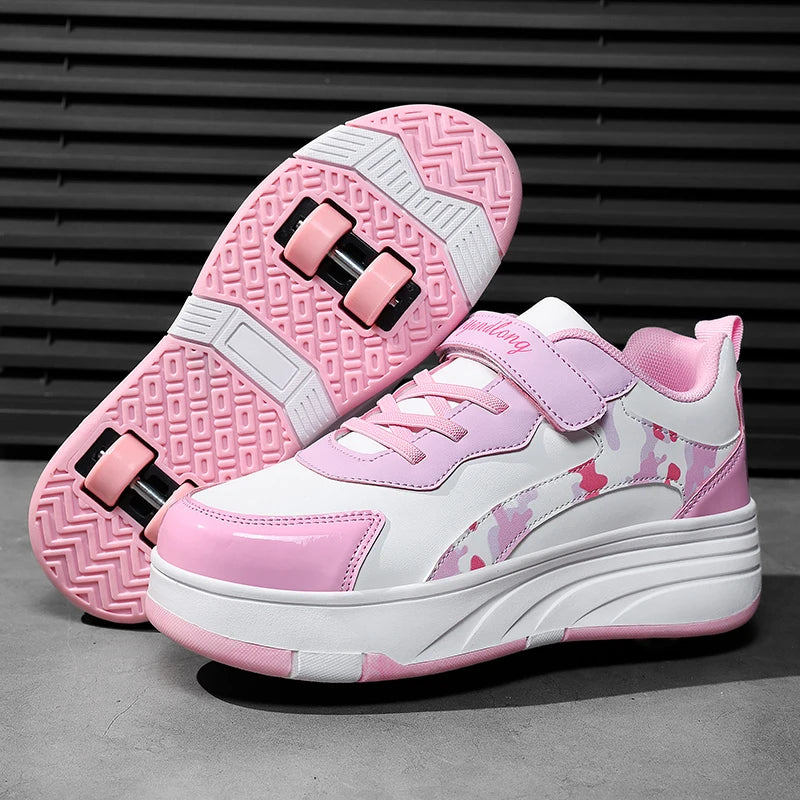 Roller Skate Shoes Kids Snickers With Wheels Children Rollerskates Fashion Outdoor Sports Shoes Girls Boys Gifts For  kids_shoes