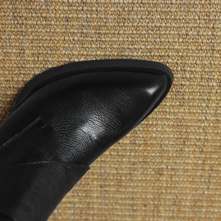 NEW Autumn/Winter Women Boots Genuine Leather Shoes for Women Pointed Toe Chunky Heel Shoe High Heel Modern Boots Platform Shoes boots_platform