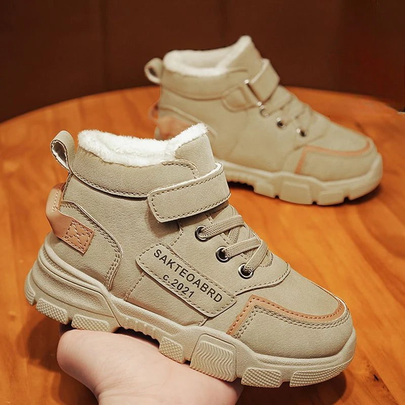 Children Shoes Warm Plush Kids' Winter Shoes Comfortable Simple Snow Boots Antiskid Fashion Boy Sneakers kids_shoes