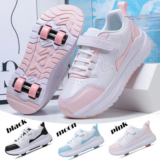 Kids Roller Skate Shoes Fashion Casual Sports Children 4-Wheels Sneakers for Boys and Girls Gift Nice Footwear kids_shoes