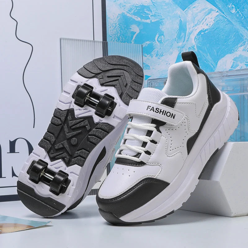 Kids Roller Skate Shoes Fashion Casual Sports Children 4-Wheels Sneakers for Boys and Girls Gift Nice Footwear kids_shoes