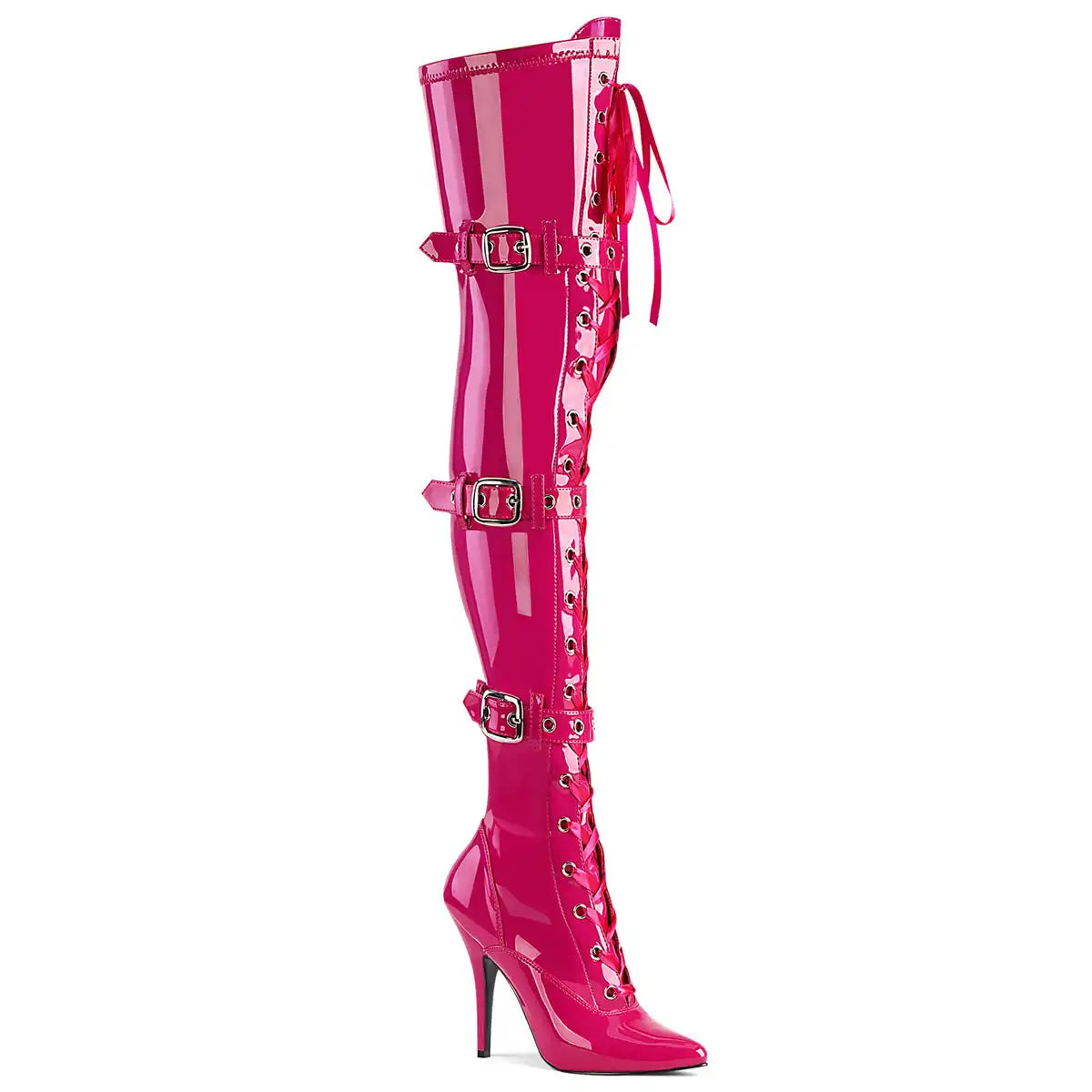 12-23cm high heels high boots, buckle boots round head dancer fashion sexy catwalk shoes to thigh high boots_platform