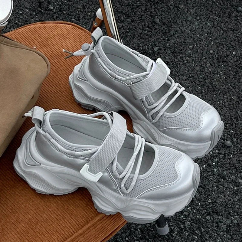 Mesh Women Platform Sneakers Casual Flats Sport Shoes Summer 2025 Brand Breathable Running Shoes Sandals Hiking Mujer Zapatos sneakers_platform