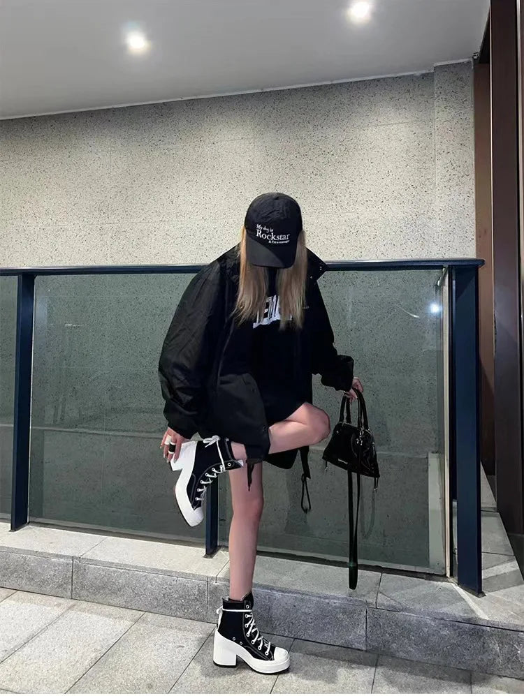 Women Platform Sneakers Canvas Shoes Personalized Luxry Heels Skateboard Lace Up Casual Fashion Outdoor Sneakers sneakers_platform