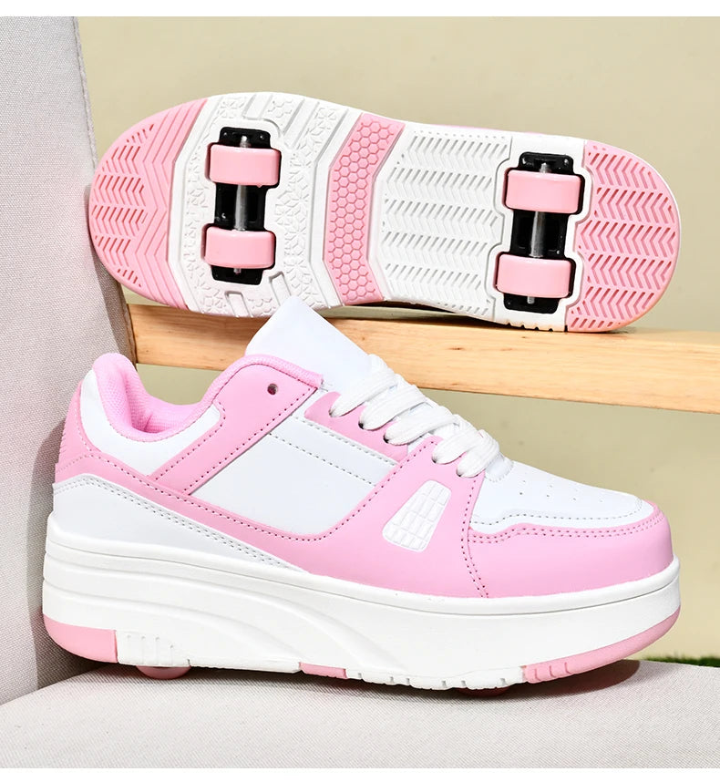 Children's Roller Skate Shoes Student Inline Skating Shoes grils 4-Wheel Deformation Boy's Skating Shoes kids_shoes