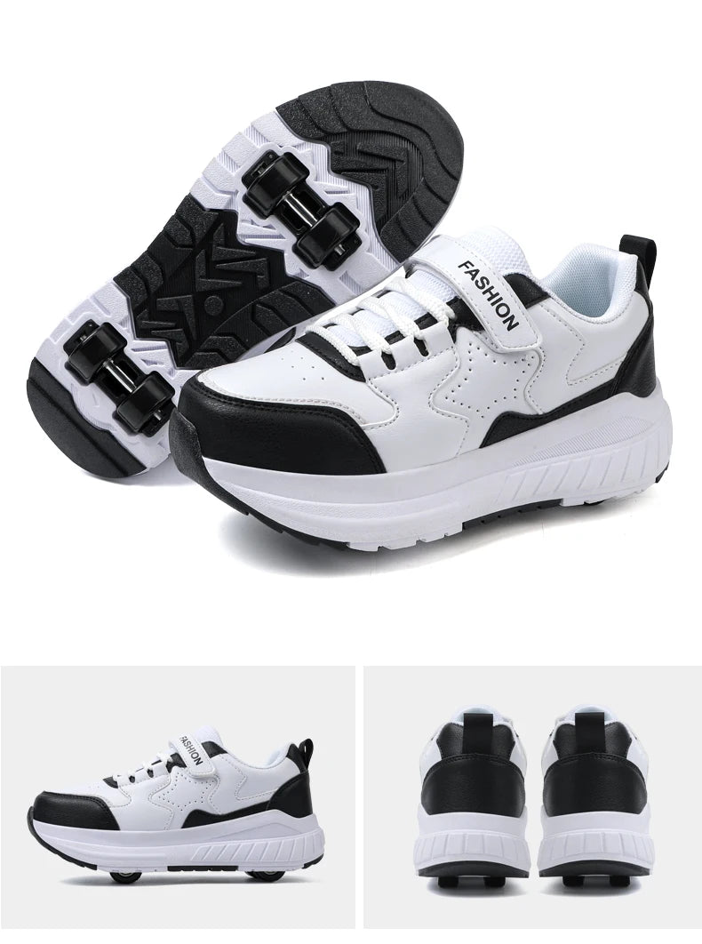 Kids Roller Skate Shoes Fashion Casual Sports Children 4-Wheels Sneakers for Boys and Girls Gift Nice Footwear kids_shoes