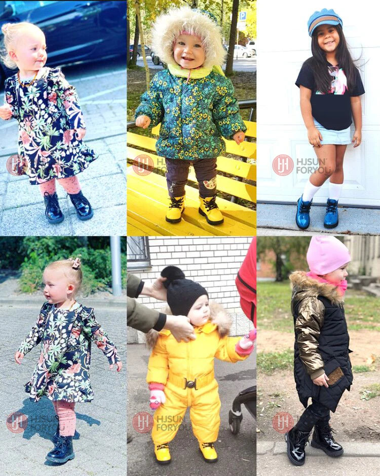 2026 New Winter Children Shoes PU Leather Waterproof Plush Boots Kids Snow Boots Brand Girls Boys Casual Boots Fashion Sneakers kids_shoes