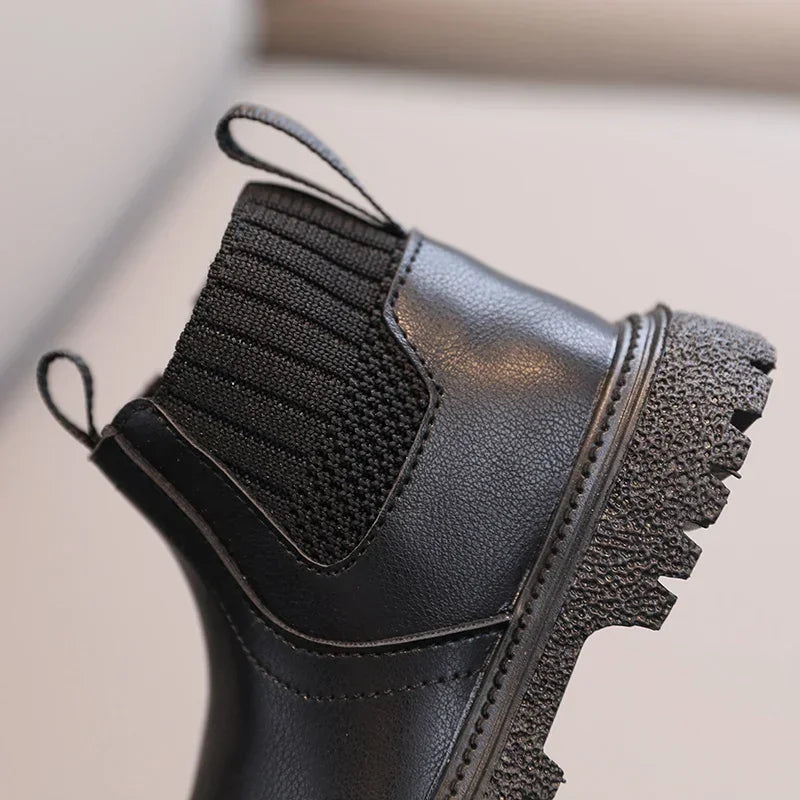 Kids Short Boots Fashion Boys Shoes Autumn Winter Leather Children Boots Non-Slip Toddler Girls Boot Toddler Snow Shoes kids_shoes