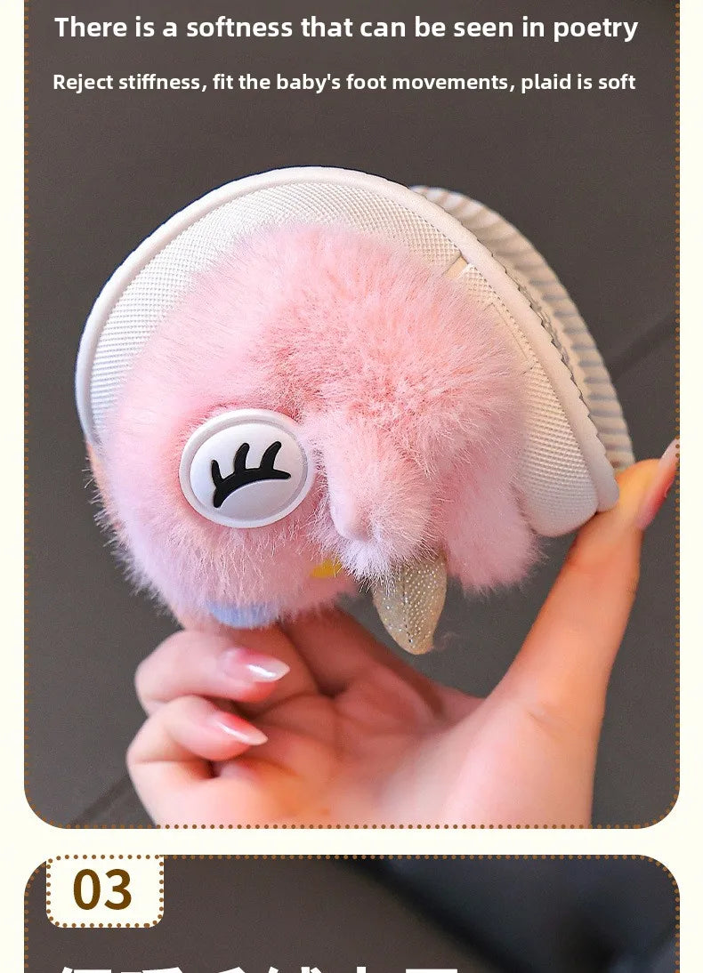 2025 New Winter Kids Plush Slippers Cartoon  Children's Indoor Slides Non-Slip Soft Mule Girls Boys Warm House Cotton Shoes kids_shoes