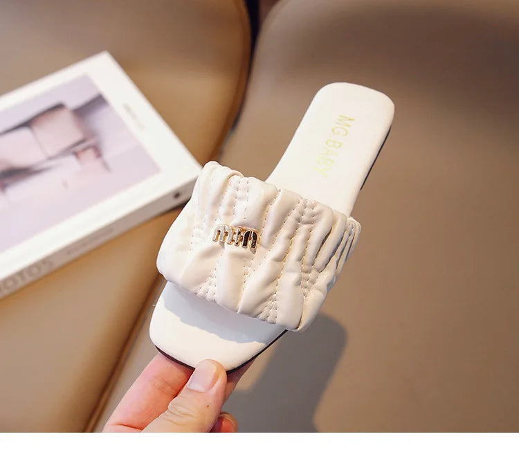 Summer Children's Shoes 2026 Children's flip-flops Women's Treasure candy-colored Princess flip-flops Girls' square toe slippers kids_shoes