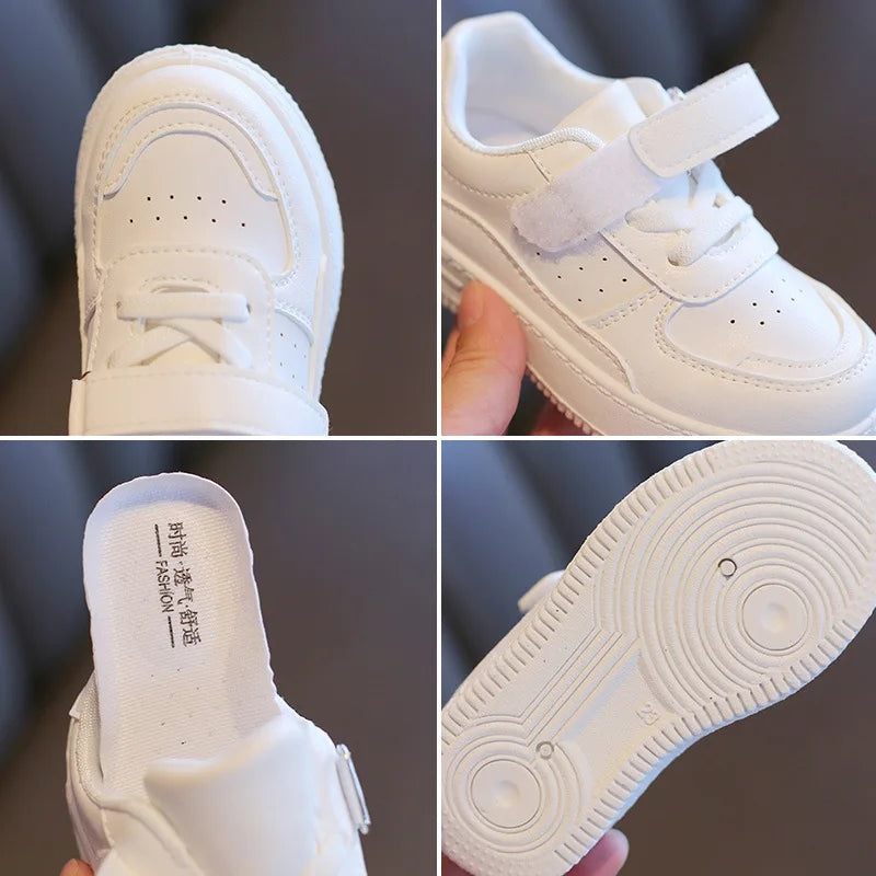 Tenis Sneakers Kids Spring/Autumn New Boys Girls Sports Shoes Casual Board Shoes Leather Soft Soled Children Small White Shoes kids_shoes