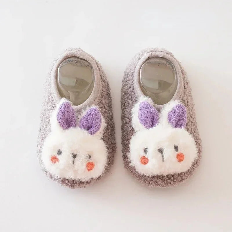 Cartoon Rabbit Baby Floor Socks Kids Plush Slippers Toddler Warm Shoes Children Soft Non-slip Prewalkers Indoor Home Slippers kids_shoes