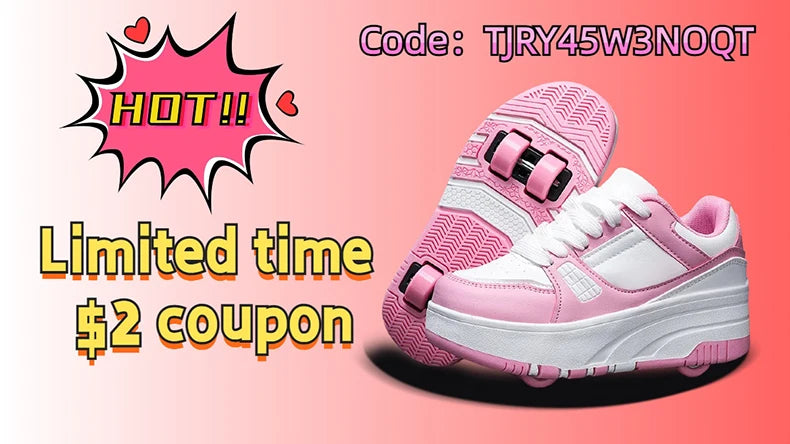 Roller Skate Shoes Kids Snickers With Wheels Children Rollerskates Fashion Outdoor Sports Shoes Girls Boys Gifts For kids_shoes