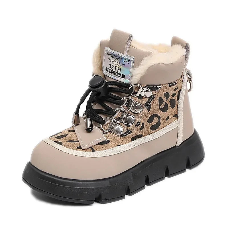 Warm Girl Boots Plush Anti Slip Winter Boot Casual Versatile Snow Boots Trendy Classic Girl Shoe Thick Soled Comfort Cotton Boot kids_shoes